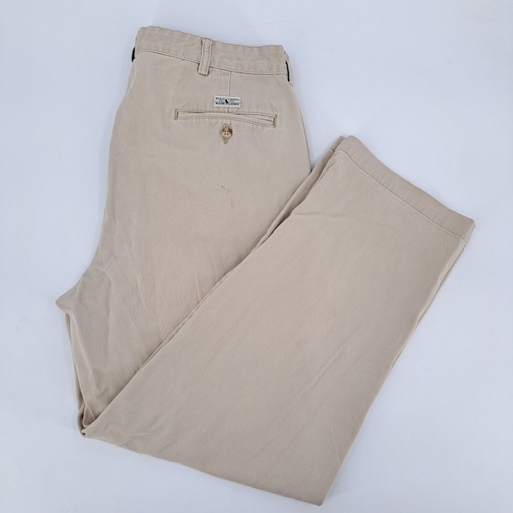 Polo Ralph Lauren Other - Polo Ralph Lauren Chino Pants Mens 36x30 Cotton Khaki Pleated Straight Leg Tan